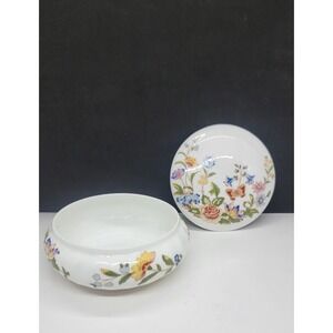 AYNSLEY "COTTAGE GARDEN" FINE BONE CHINA ENGLAND CERAMIC LIDDED TRINKET BOX
